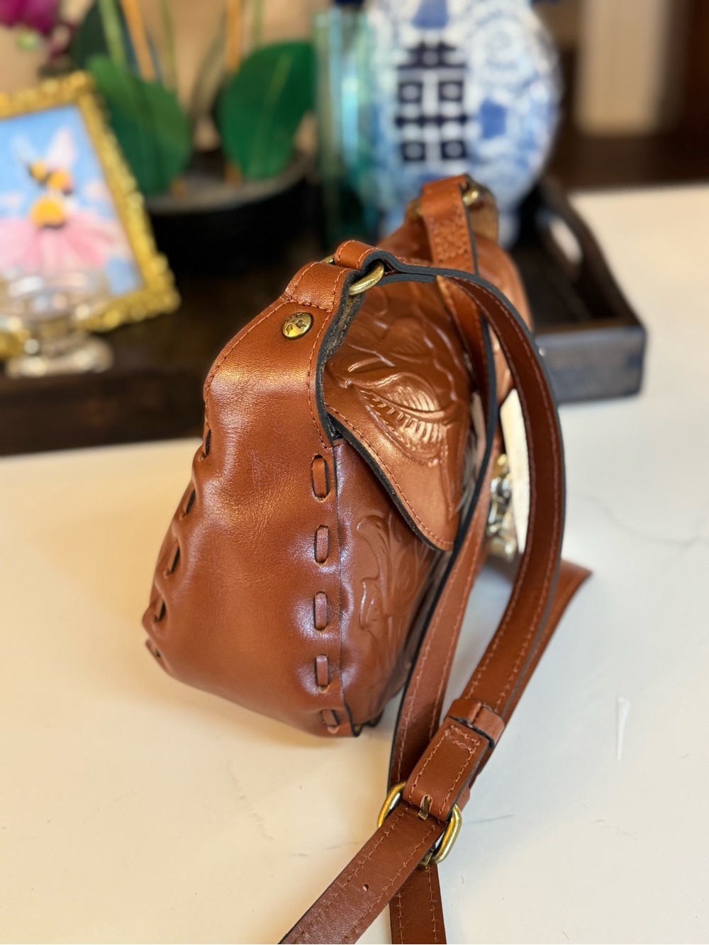 🤎 NWT PATRICA NASH LUCIA TAN ROSE TOOLED MICAELA BAG! 🤎🤎 - Picture 11 of 12